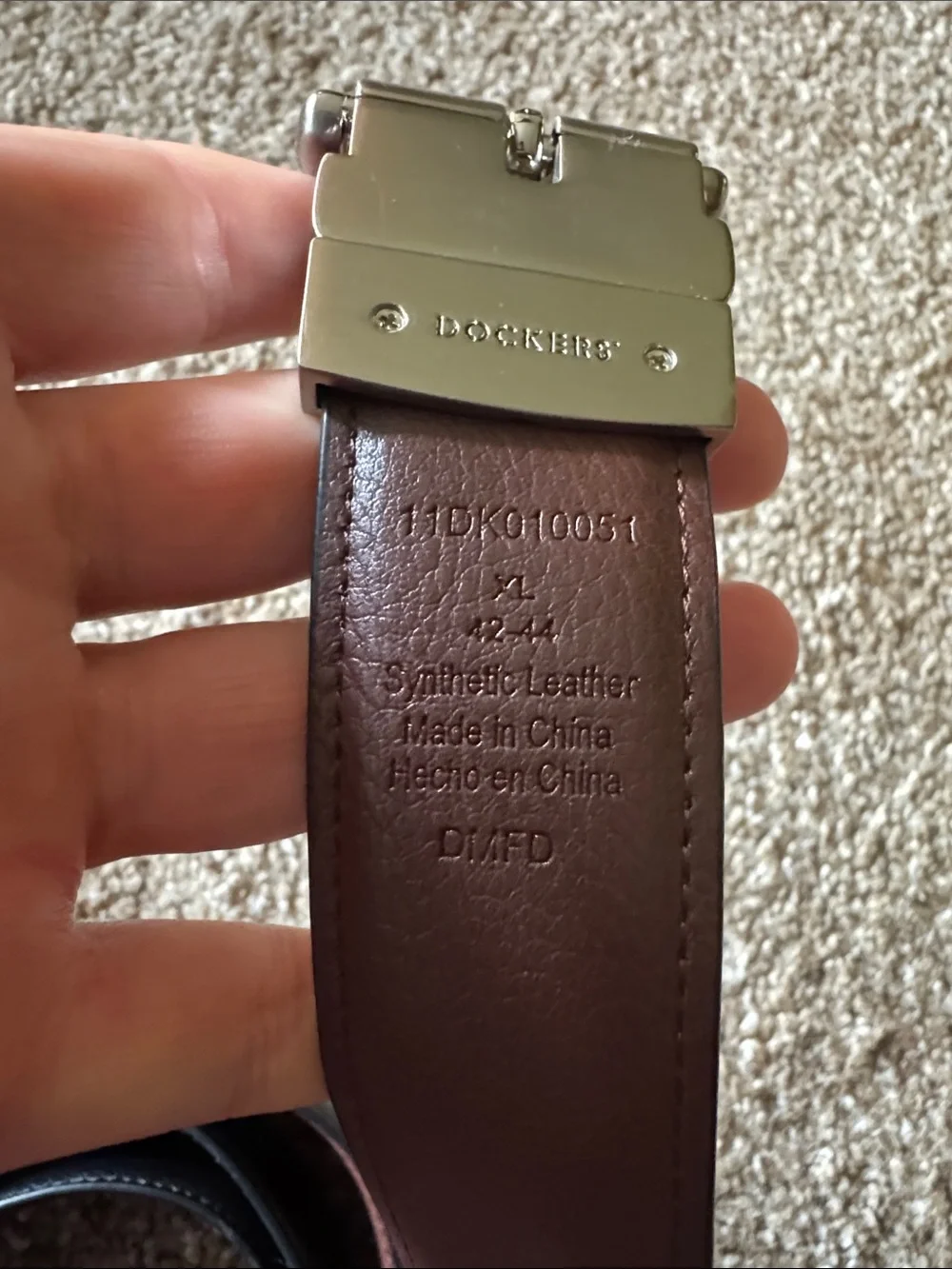 Dockers Black Leather Belt with Silver Buckle